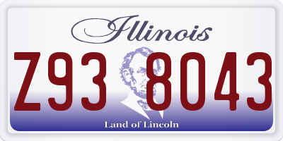 IL license plate Z938043