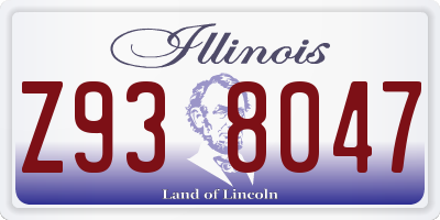 IL license plate Z938047