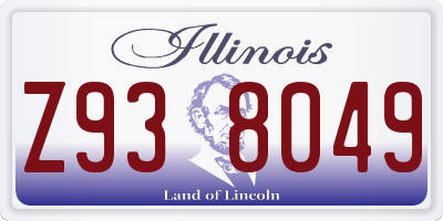 IL license plate Z938049