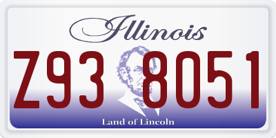 IL license plate Z938051