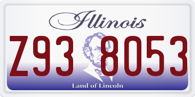 IL license plate Z938053