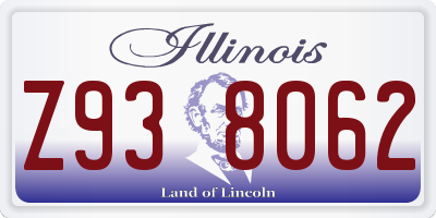 IL license plate Z938062