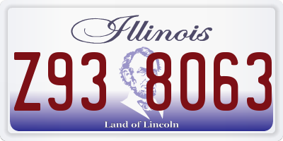 IL license plate Z938063
