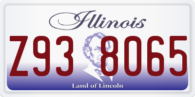 IL license plate Z938065