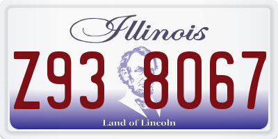 IL license plate Z938067