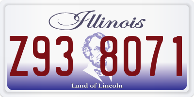 IL license plate Z938071