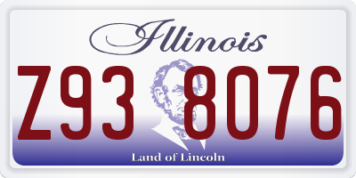 IL license plate Z938076