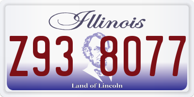 IL license plate Z938077
