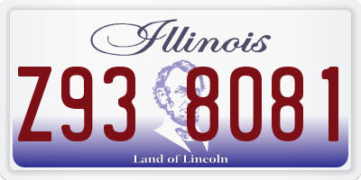 IL license plate Z938081