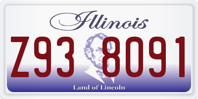 IL license plate Z938091