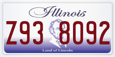 IL license plate Z938092