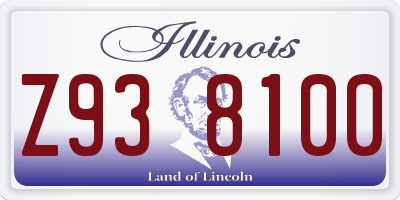 IL license plate Z938100