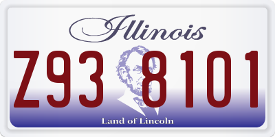 IL license plate Z938101