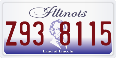 IL license plate Z938115