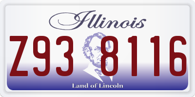 IL license plate Z938116