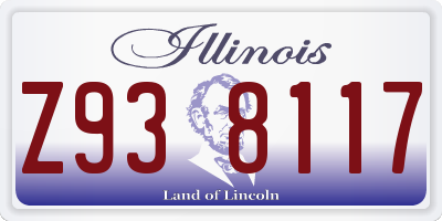 IL license plate Z938117