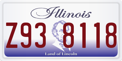 IL license plate Z938118