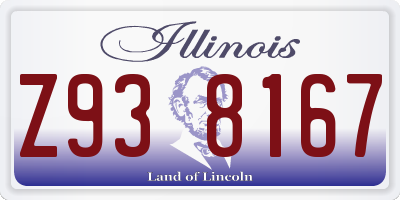 IL license plate Z938167