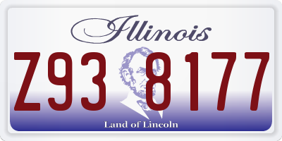 IL license plate Z938177