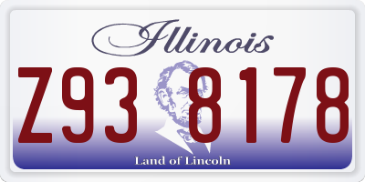 IL license plate Z938178