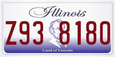 IL license plate Z938180