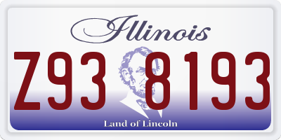 IL license plate Z938193