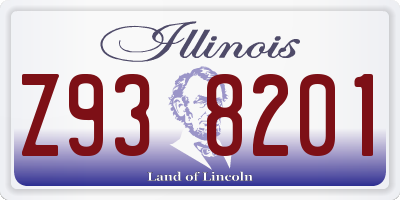 IL license plate Z938201