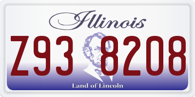 IL license plate Z938208