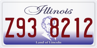 IL license plate Z938212