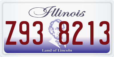 IL license plate Z938213