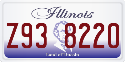 IL license plate Z938220