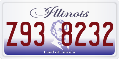 IL license plate Z938232