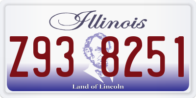 IL license plate Z938251