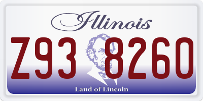 IL license plate Z938260