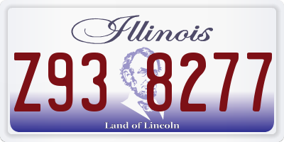 IL license plate Z938277