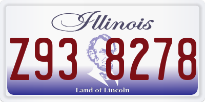 IL license plate Z938278