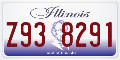 IL license plate Z938291