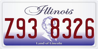 IL license plate Z938326