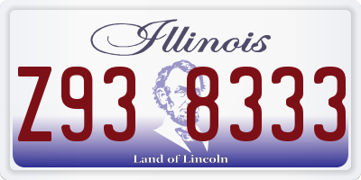 IL license plate Z938333