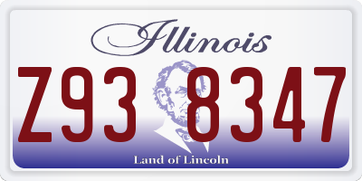 IL license plate Z938347