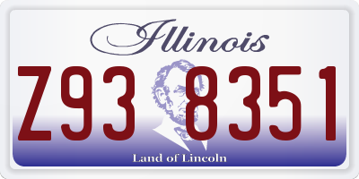IL license plate Z938351