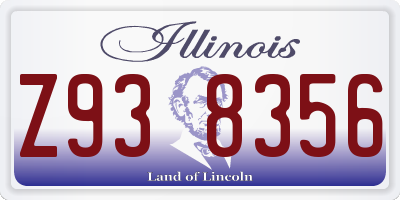 IL license plate Z938356