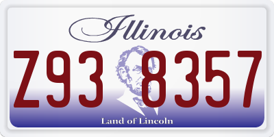 IL license plate Z938357