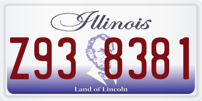 IL license plate Z938381
