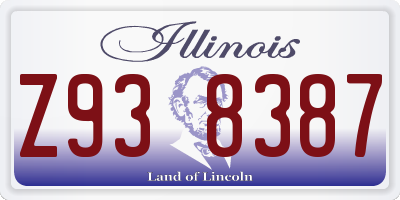 IL license plate Z938387