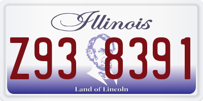 IL license plate Z938391