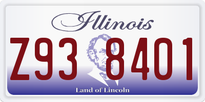 IL license plate Z938401