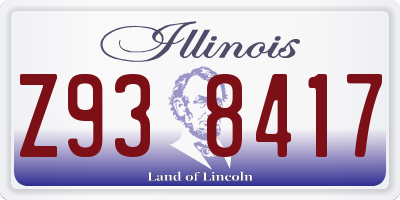 IL license plate Z938417