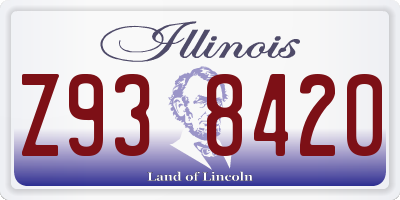 IL license plate Z938420
