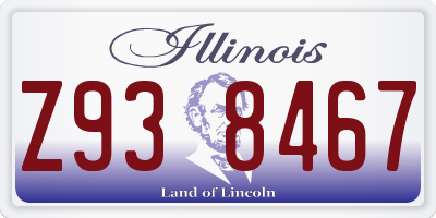 IL license plate Z938467